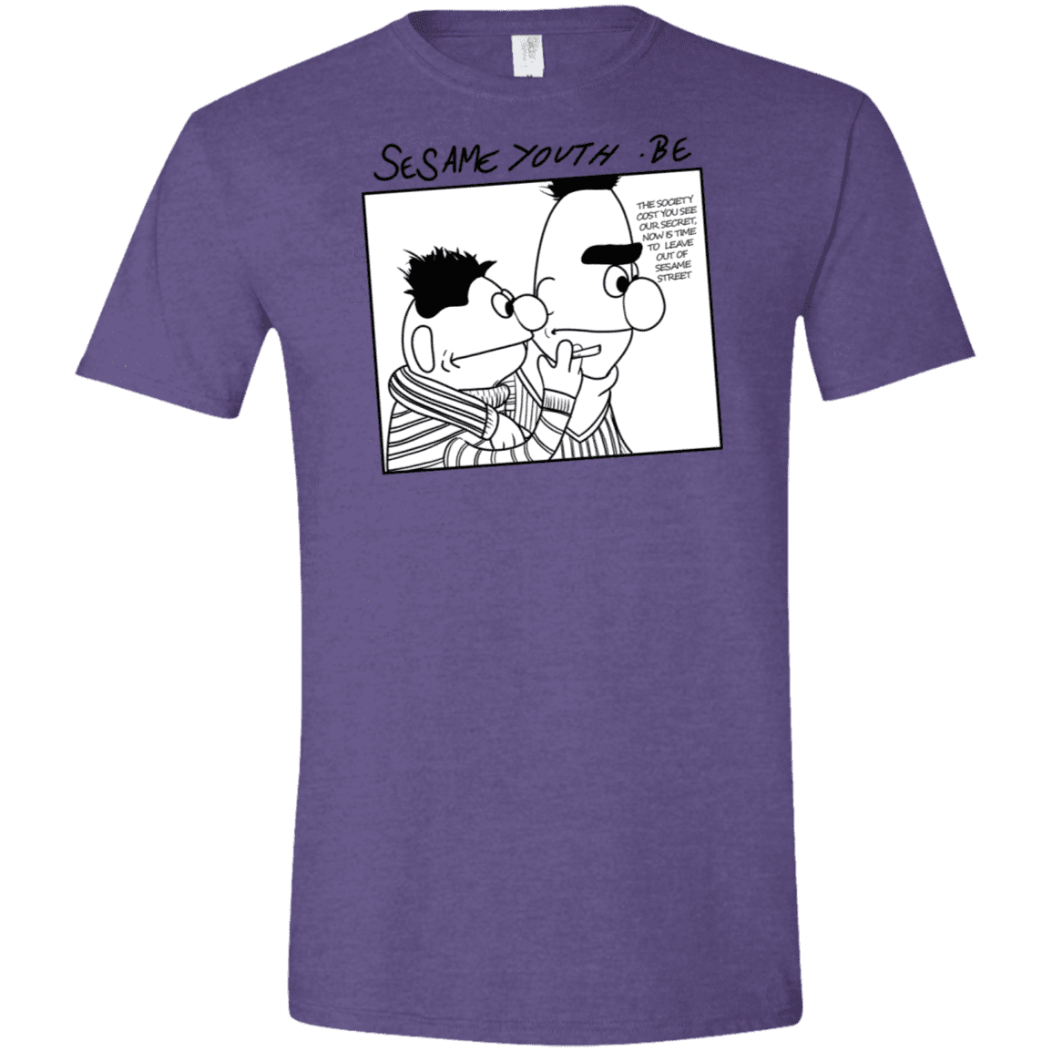 T-Shirts Heather Purple / S Sesame Youth Men's Semi-Fitted Softstyle