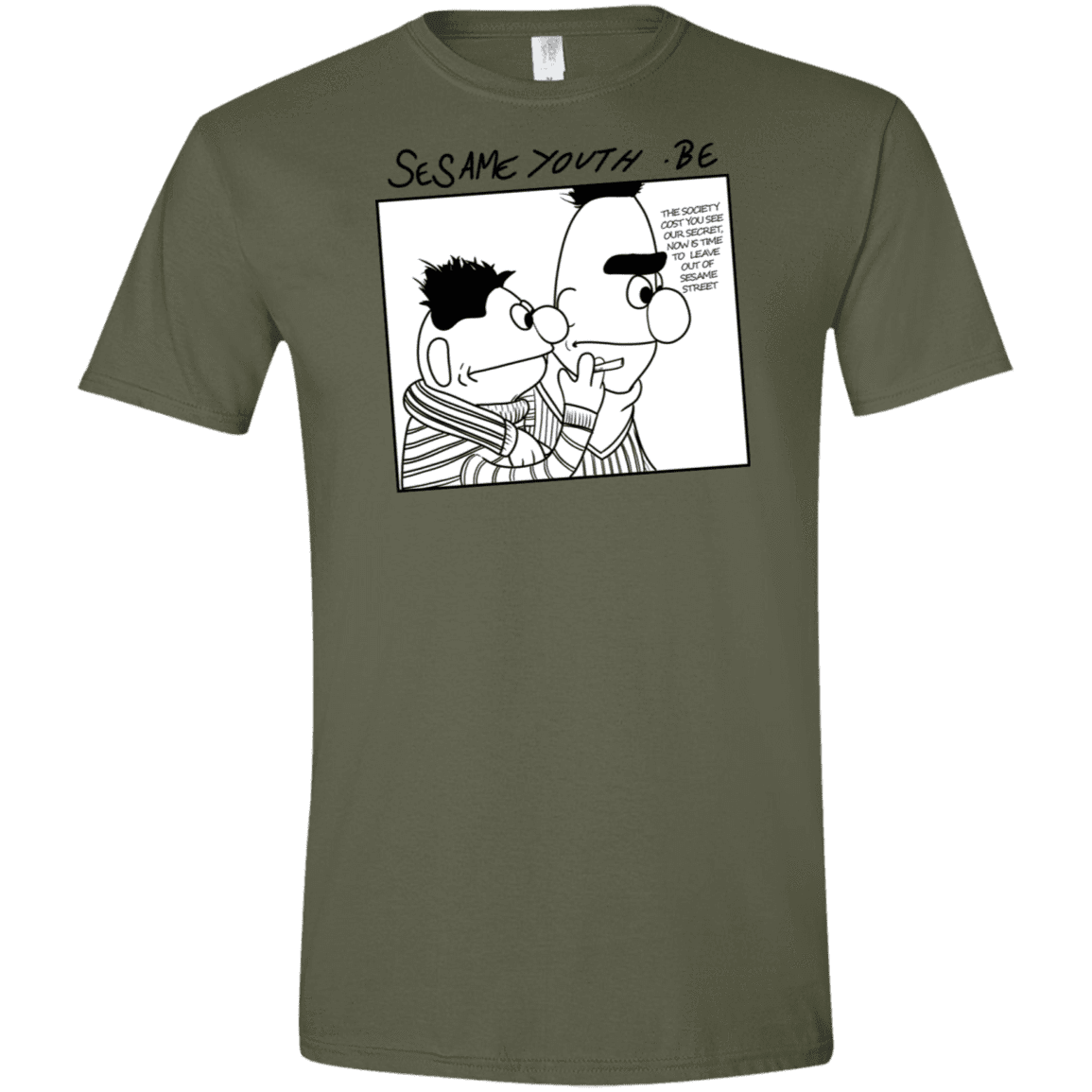 T-Shirts Military Green / S Sesame Youth Men's Semi-Fitted Softstyle