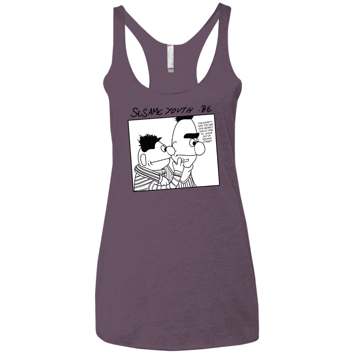 T-Shirts Vintage Purple / X-Small Sesame Youth Women's Triblend Racerback Tank