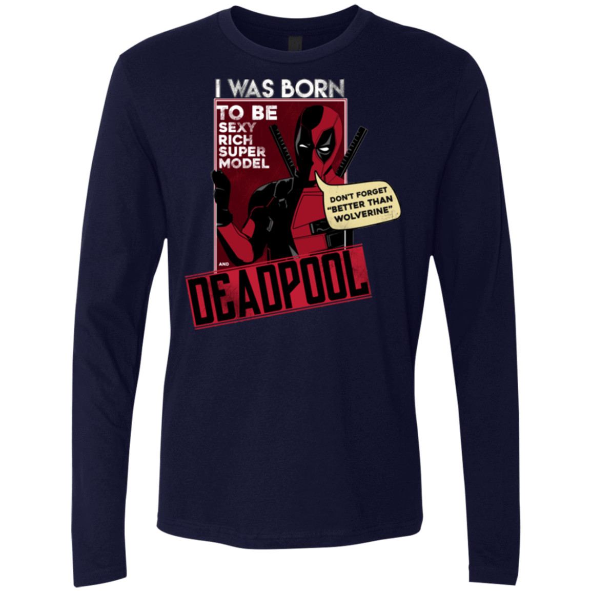 T-Shirts Midnight Navy / S Sexy Rich Super Model Men's Premium Long Sleeve