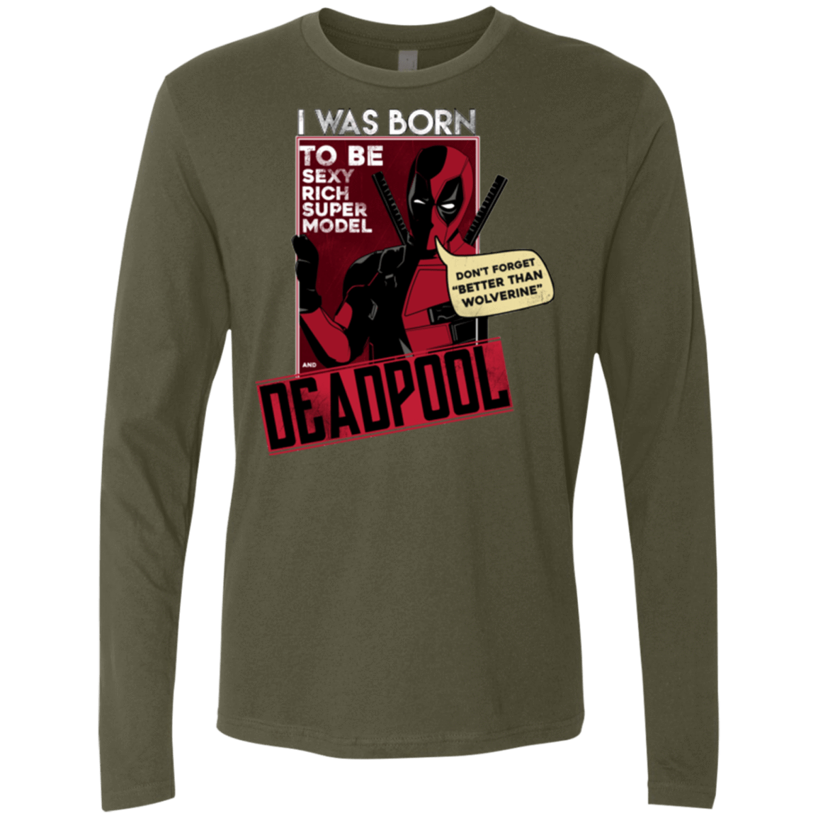 T-Shirts Military Green / S Sexy Rich Super Model Men's Premium Long Sleeve