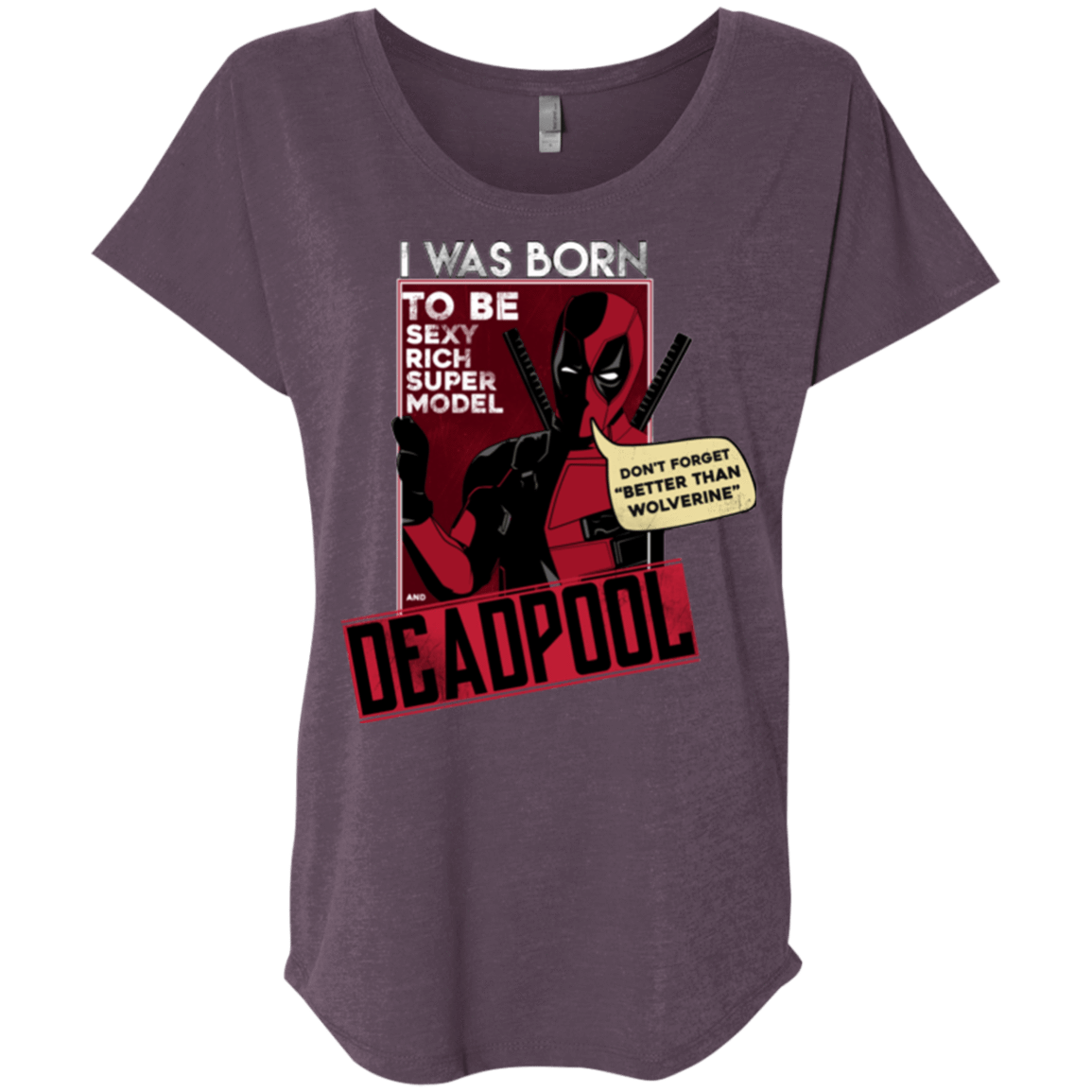 T-Shirts Vintage Purple / X-Small Sexy Rich Super Model Triblend Dolman Sleeve