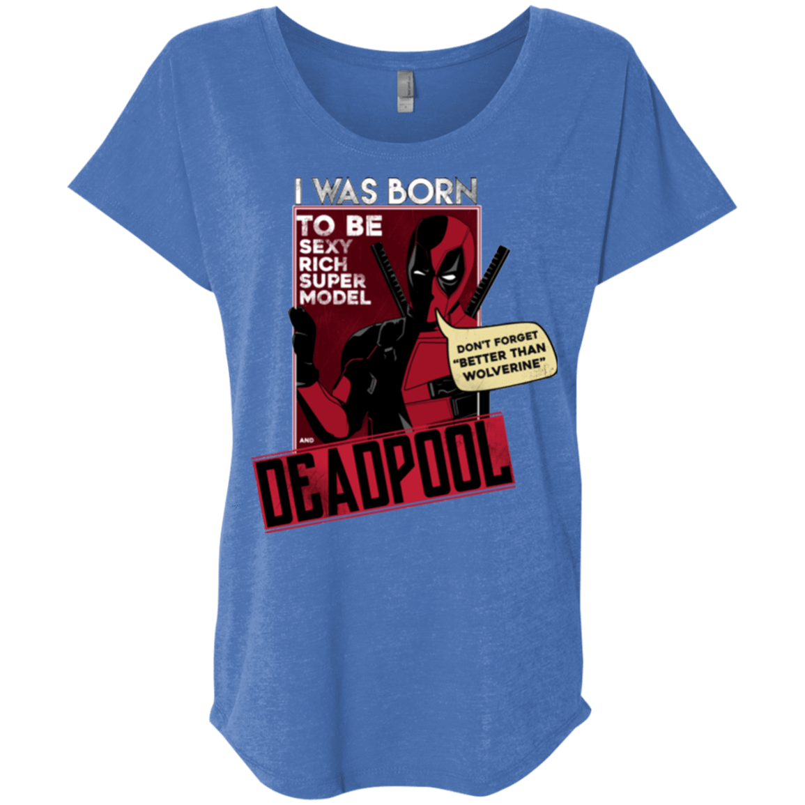 T-Shirts Vintage Royal / X-Small Sexy Rich Super Model Triblend Dolman Sleeve