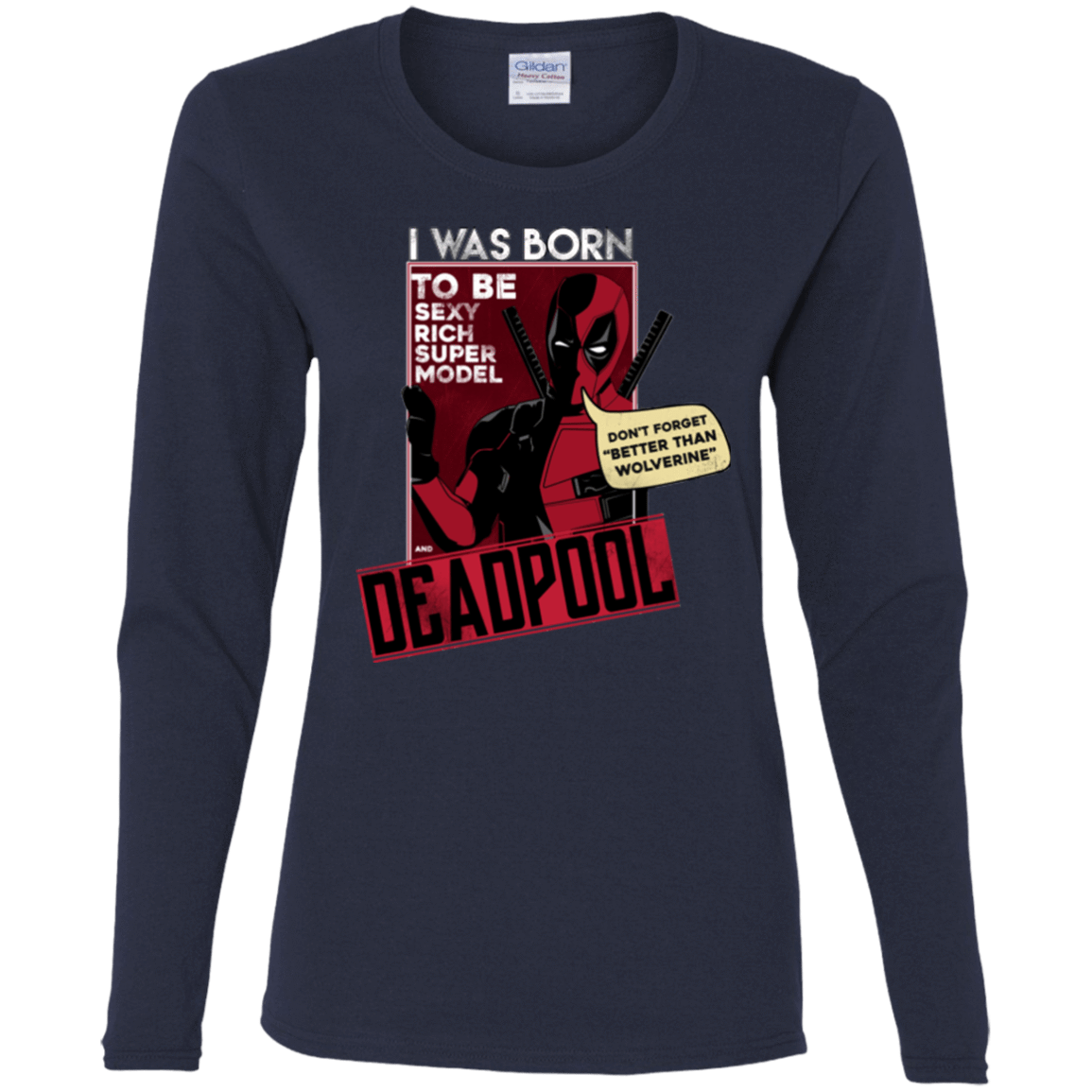 T-Shirts Navy / S Sexy Rich Super Model Women's Long Sleeve T-Shirt