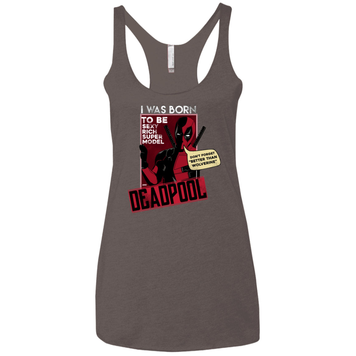 T-Shirts Macchiato / X-Small Sexy Rich Super Model Women's Triblend Racerback Tank