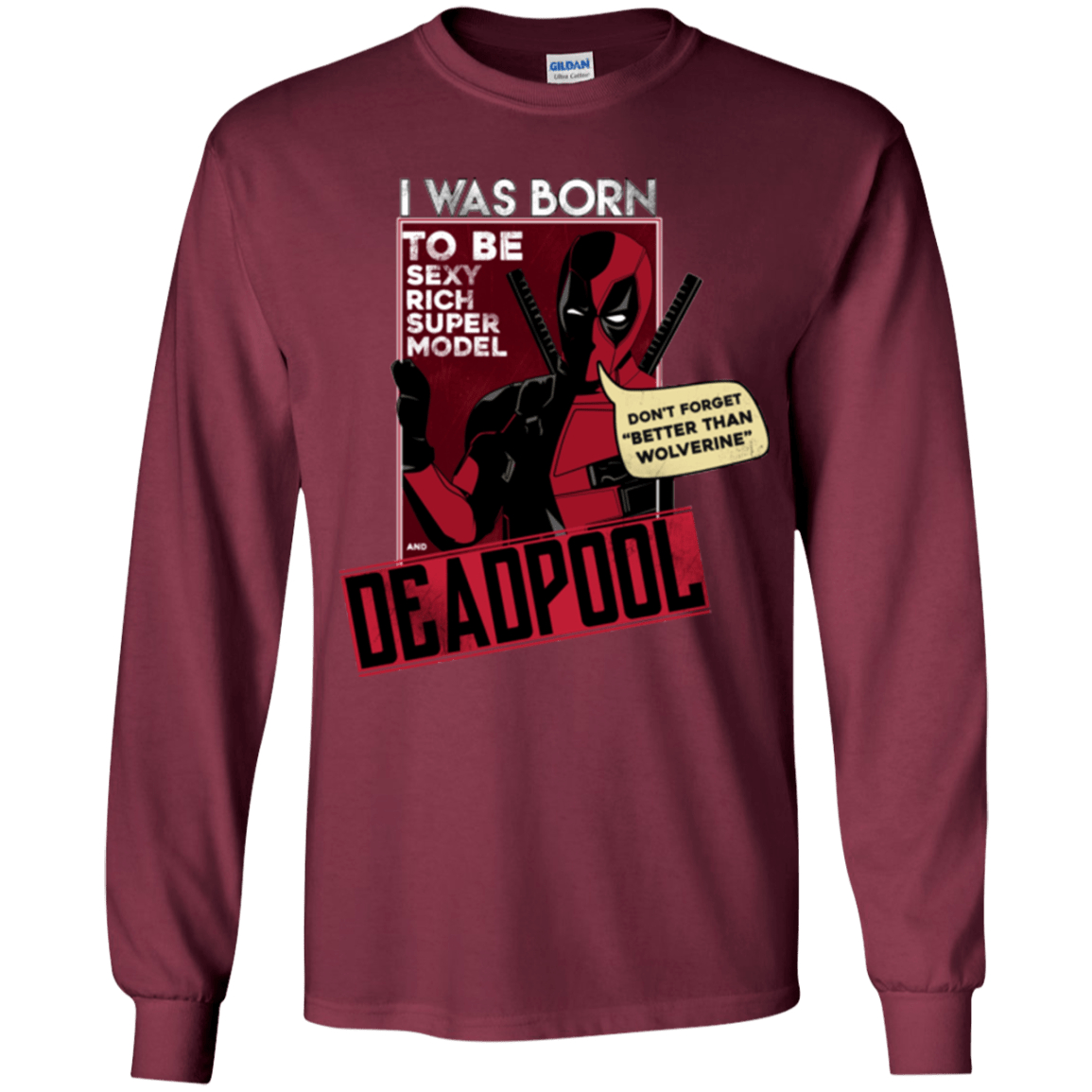 T-Shirts Maroon / YS Sexy Rich Super Model Youth Long Sleeve T-Shirt