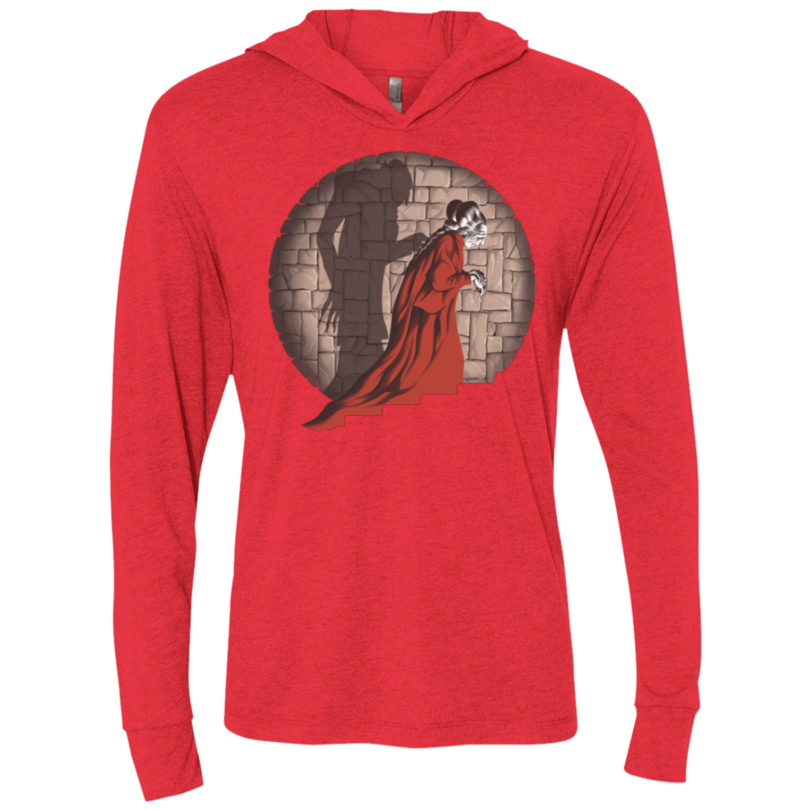 T-Shirts Vintage Red / X-Small Shadow Mismatch Triblend Long Sleeve Hoodie Tee