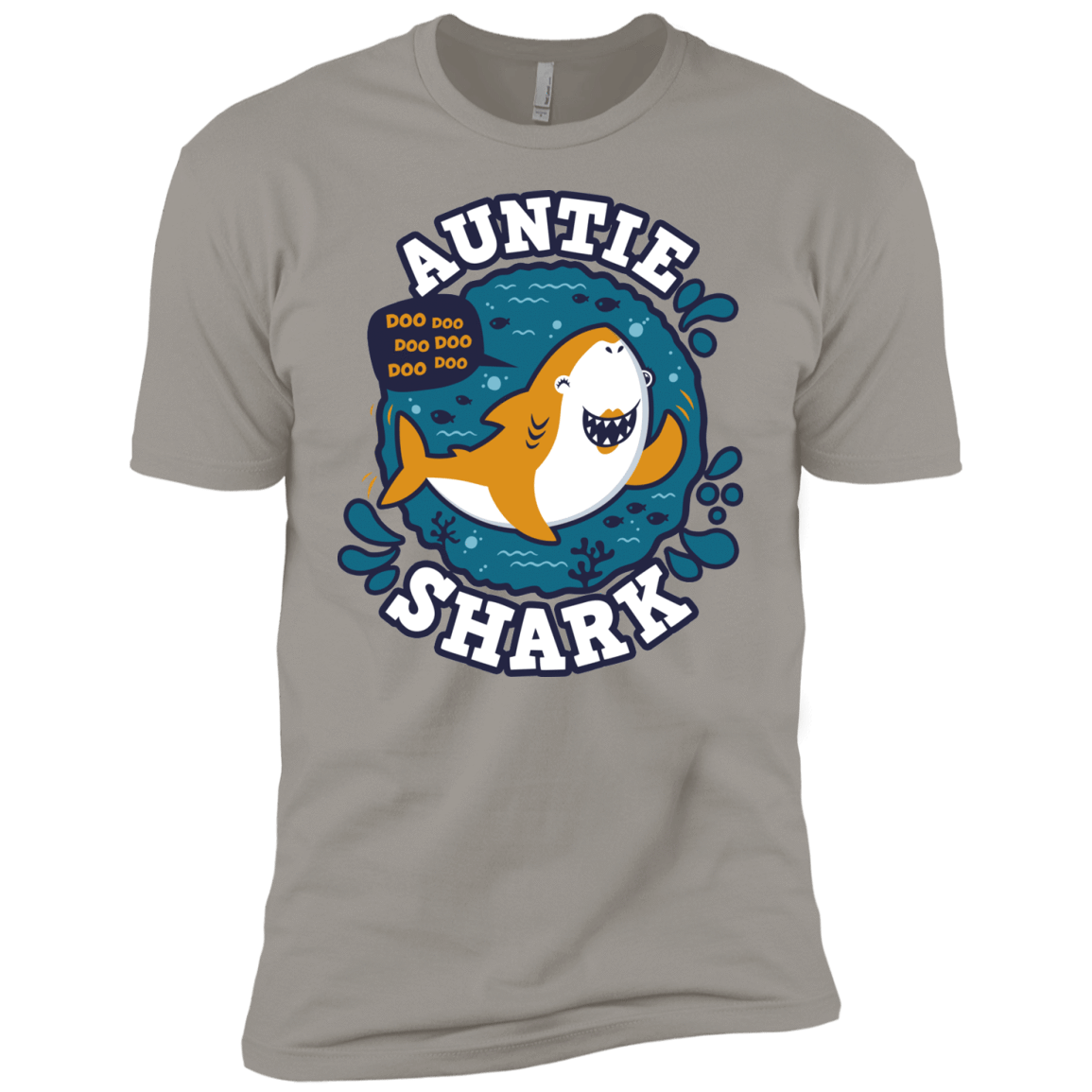 T-Shirts Light Grey / YXS Shark Family Trazo - Auntie Boys Premium T-Shirt