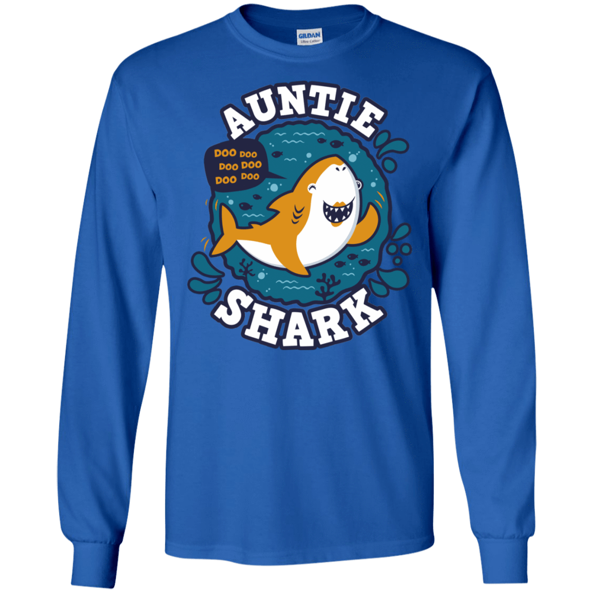 T-Shirts Royal / S Shark Family Trazo - Auntie Men's Long Sleeve T-Shirt