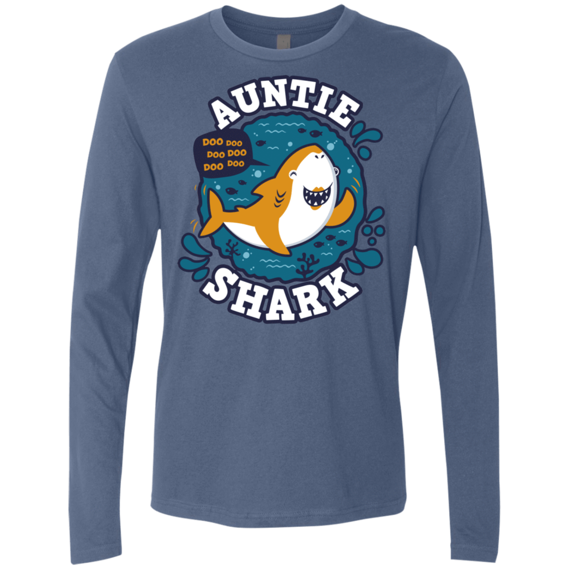 T-Shirts Indigo / S Shark Family Trazo - Auntie Men's Premium Long Sleeve