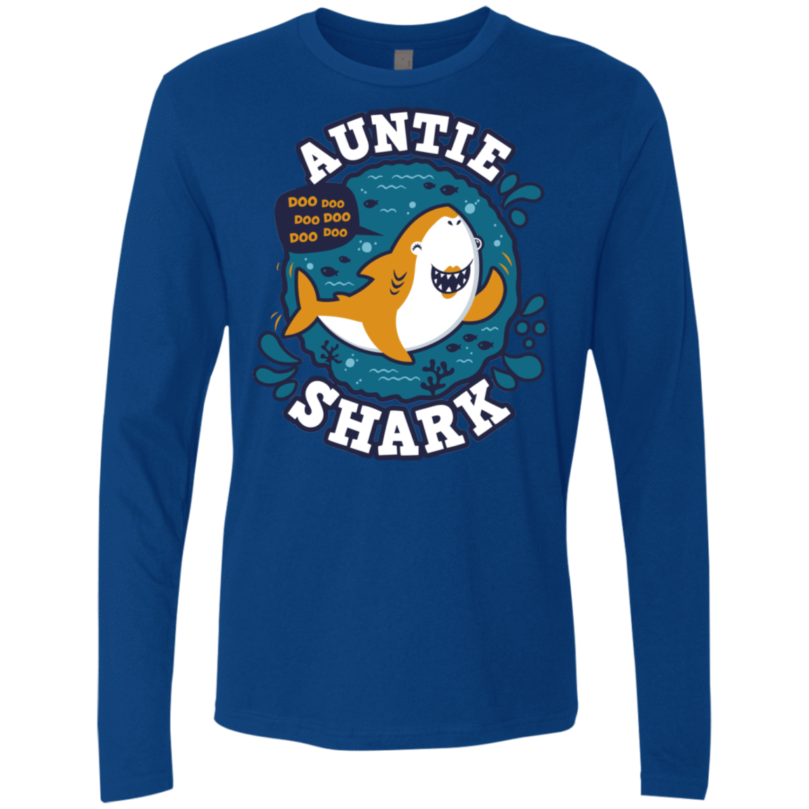T-Shirts Royal / S Shark Family Trazo - Auntie Men's Premium Long Sleeve
