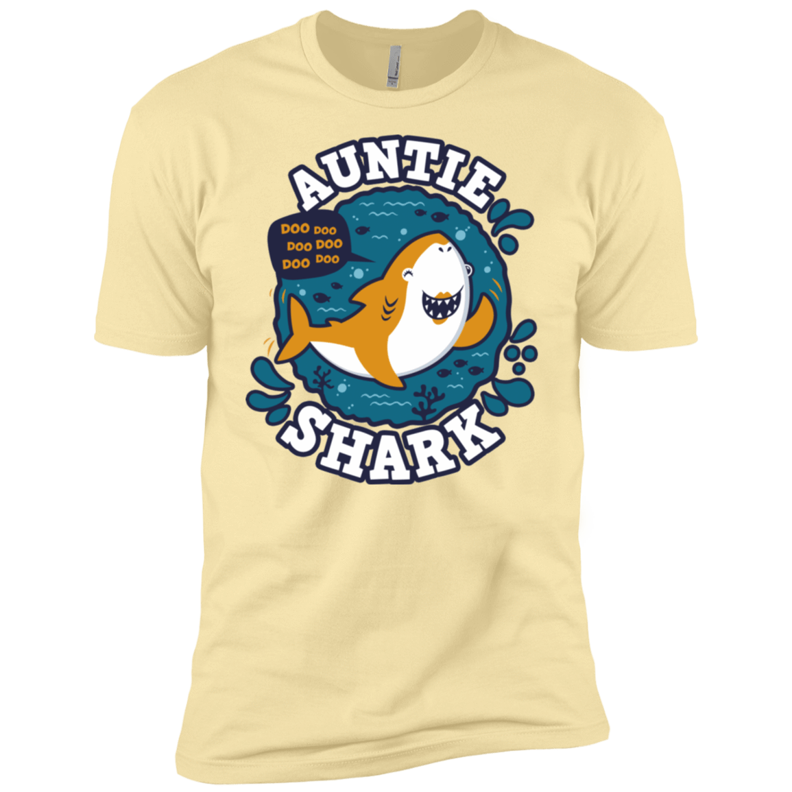 T-Shirts Banana Cream / X-Small Shark Family Trazo - Auntie Men's Premium T-Shirt