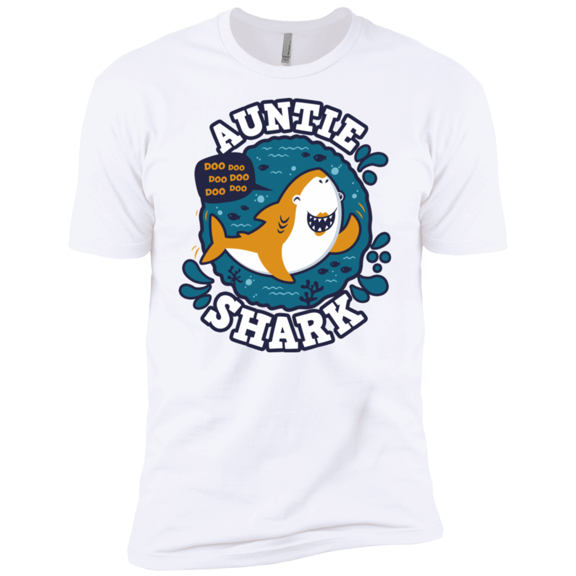 T-Shirts White / X-Small Shark Family Trazo - Auntie Men's Premium T-Shirt