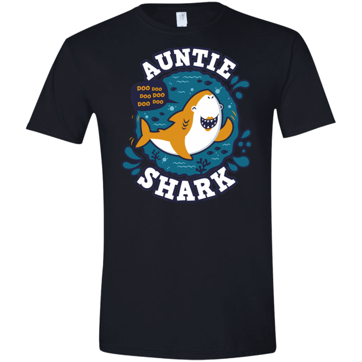 T-Shirts Black / X-Small Shark Family Trazo - Auntie Men's Semi-Fitted Softstyle