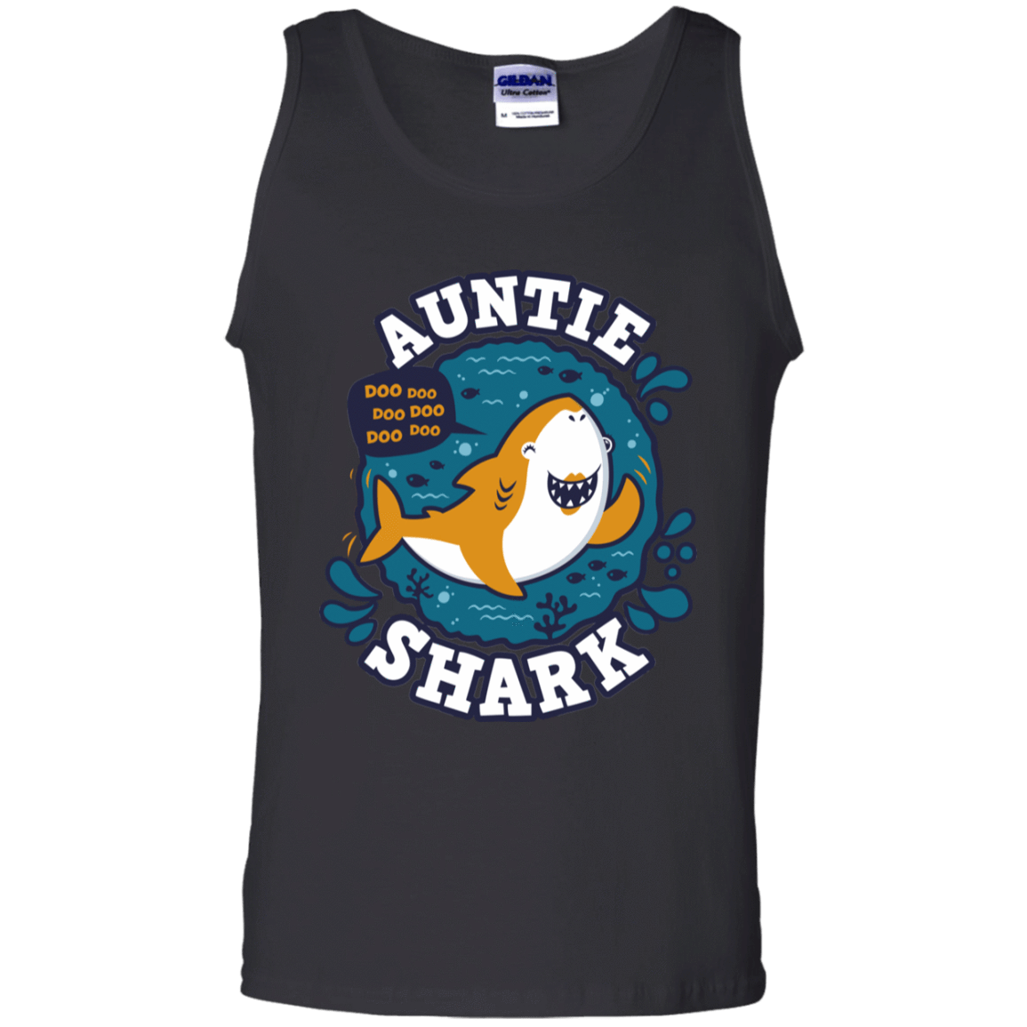 T-Shirts Black / S Shark Family Trazo - Auntie Men's Tank Top