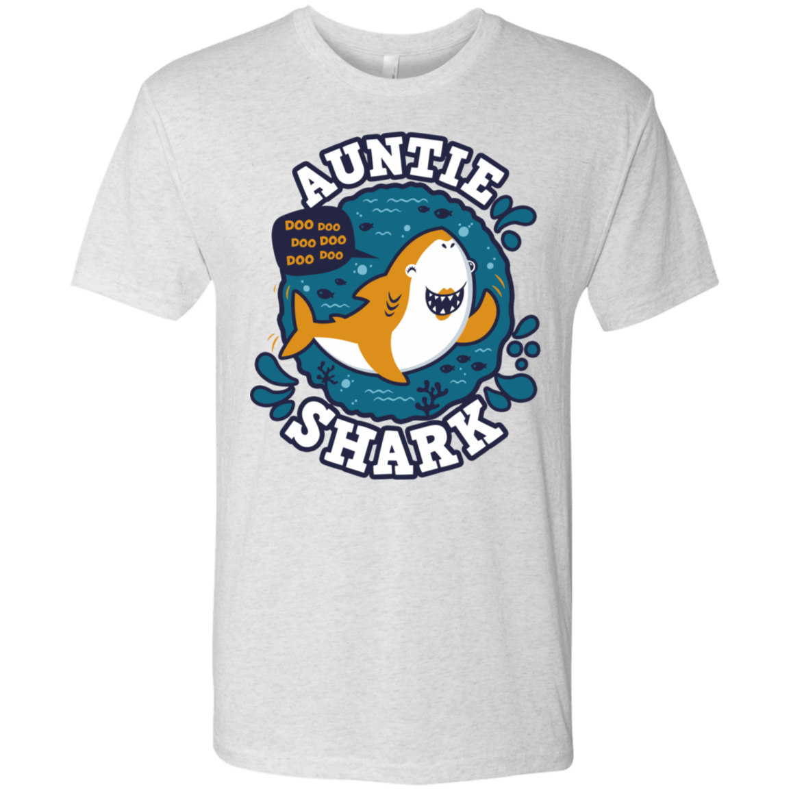 T-Shirts Heather White / S Shark Family Trazo - Auntie Men's Triblend T-Shirt