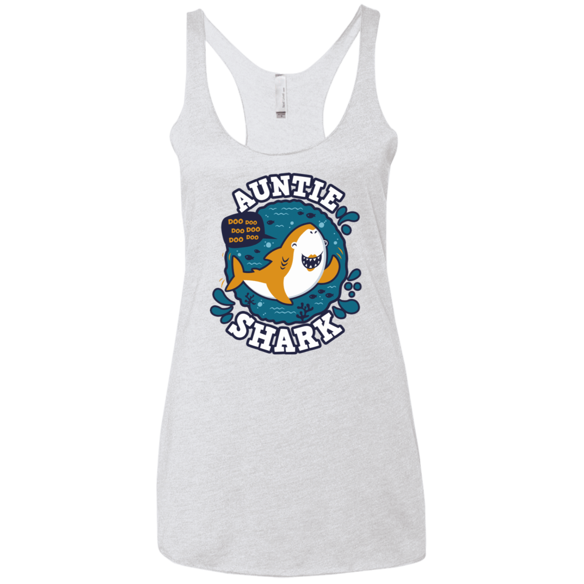 T-Shirts Heather White / X-Small Shark Family Trazo - Auntie Women's Triblend Racerback Tank