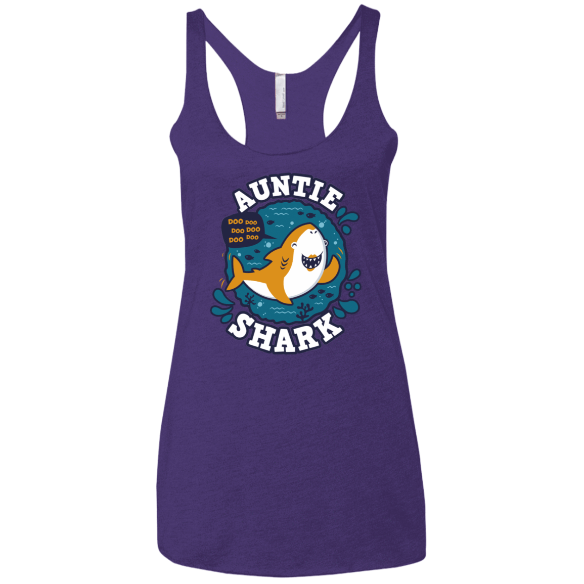 T-Shirts Purple Rush / X-Small Shark Family Trazo - Auntie Women's Triblend Racerback Tank
