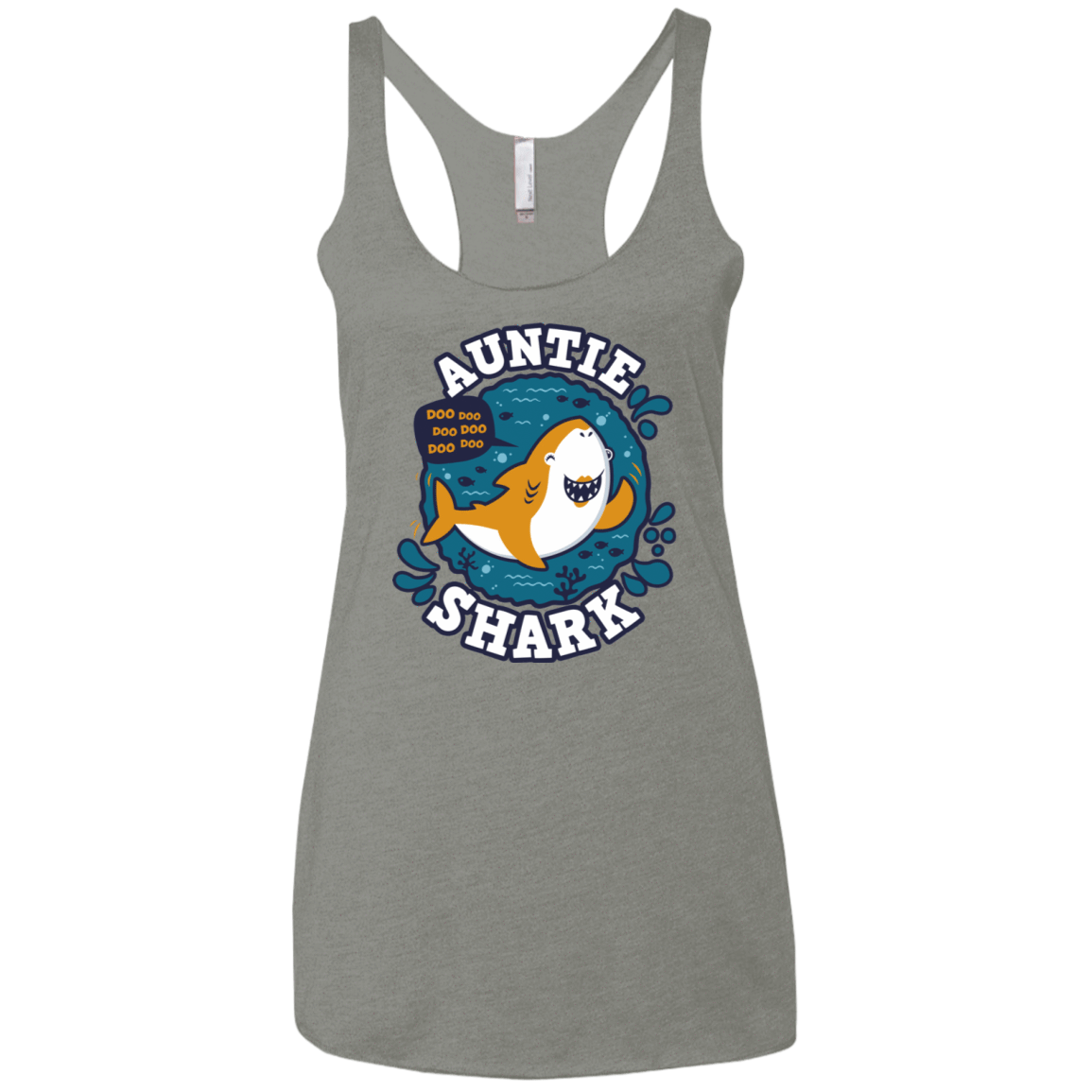 T-Shirts Venetian Grey / X-Small Shark Family Trazo - Auntie Women's Triblend Racerback Tank
