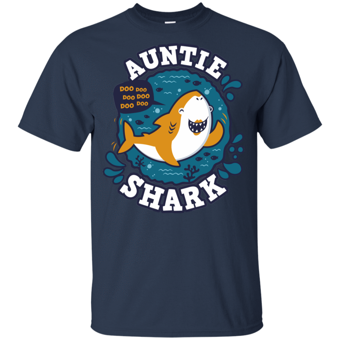 T-Shirts Navy / YXS Shark Family Trazo - Auntie Youth T-Shirt