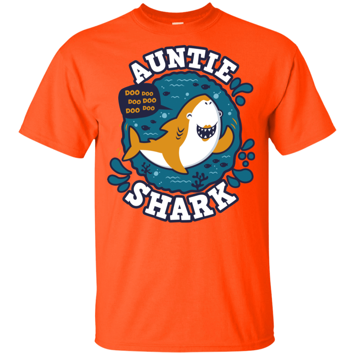 T-Shirts Orange / YXS Shark Family Trazo - Auntie Youth T-Shirt