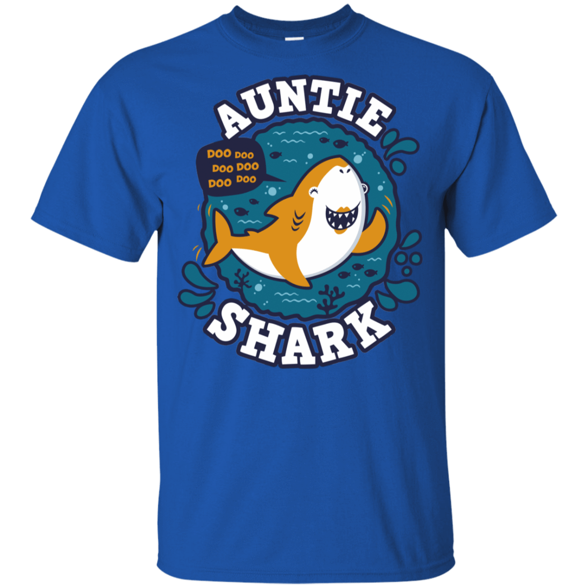 T-Shirts Royal / YXS Shark Family Trazo - Auntie Youth T-Shirt