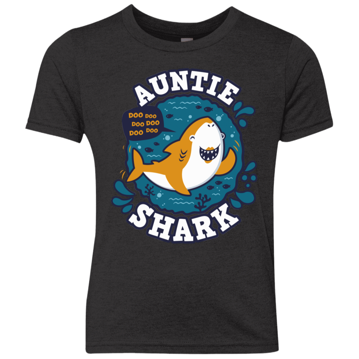 T-Shirts Vintage Black / YXS Shark Family Trazo - Auntie Youth Triblend T-Shirt