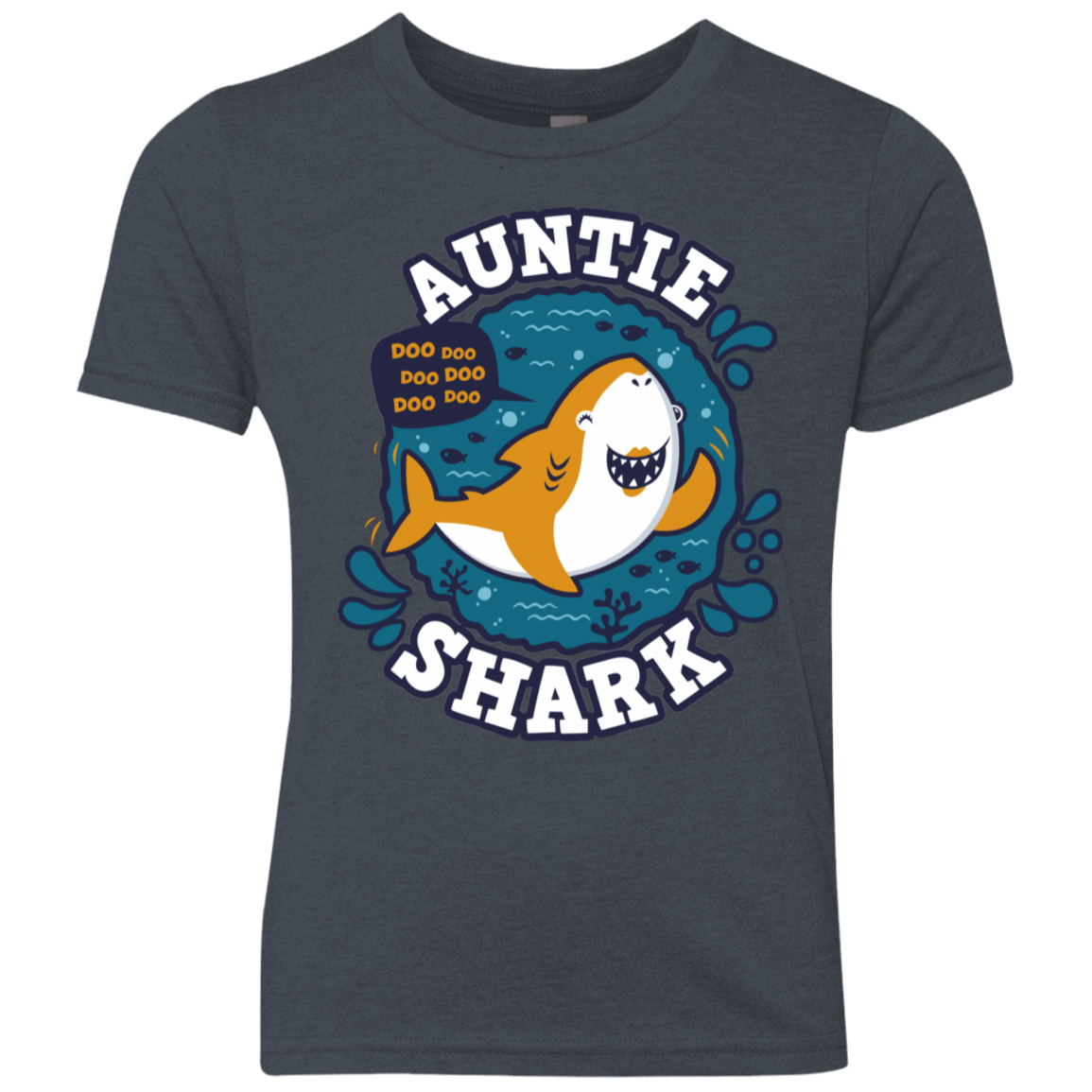T-Shirts Vintage Navy / YXS Shark Family Trazo - Auntie Youth Triblend T-Shirt