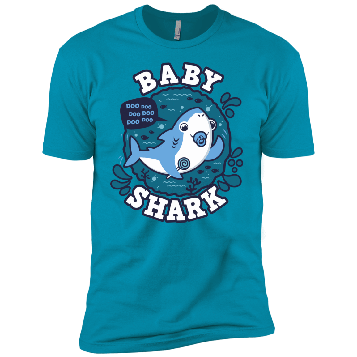 T-Shirts Turquoise / YXS Shark Family trazo - Baby Boy chupete Boys Premium T-Shirt