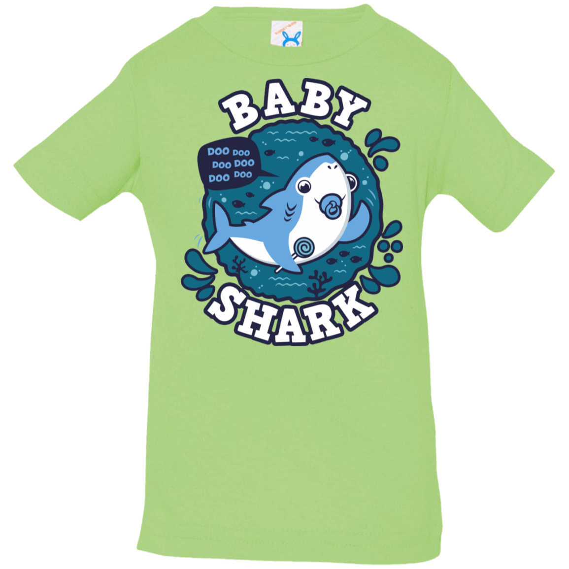 T-Shirts Key Lime / 6 Months Shark Family trazo - Baby Boy chupete Infant Premium T-Shirt