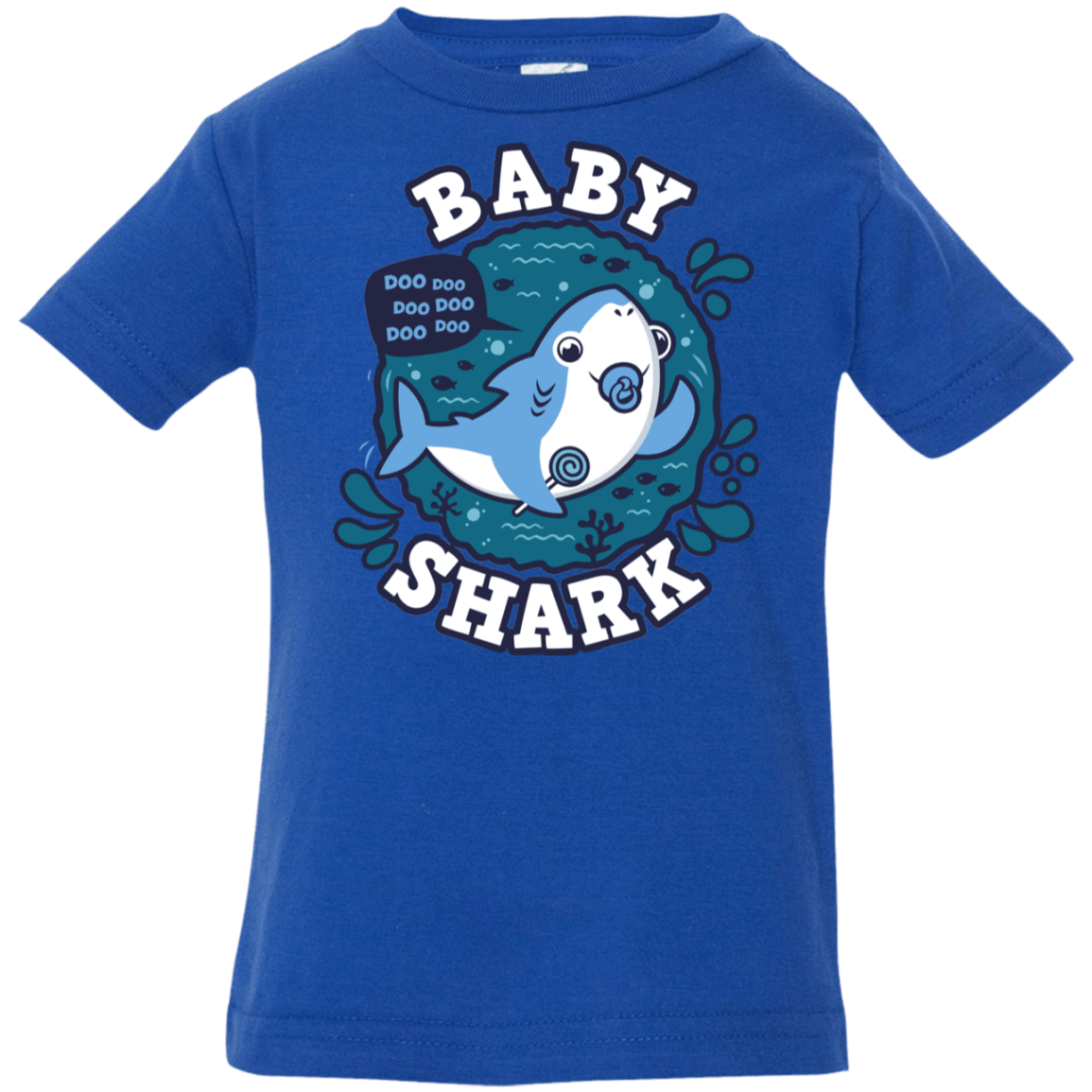 T-Shirts Royal / 6 Months Shark Family trazo - Baby Boy chupete Infant Premium T-Shirt