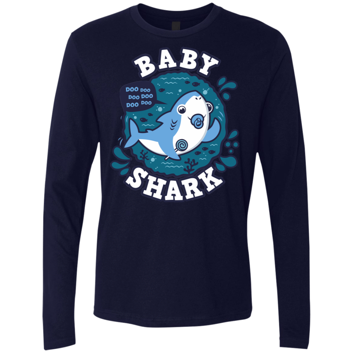 T-Shirts Midnight Navy / S Shark Family trazo - Baby Boy chupete Men's Premium Long Sleeve