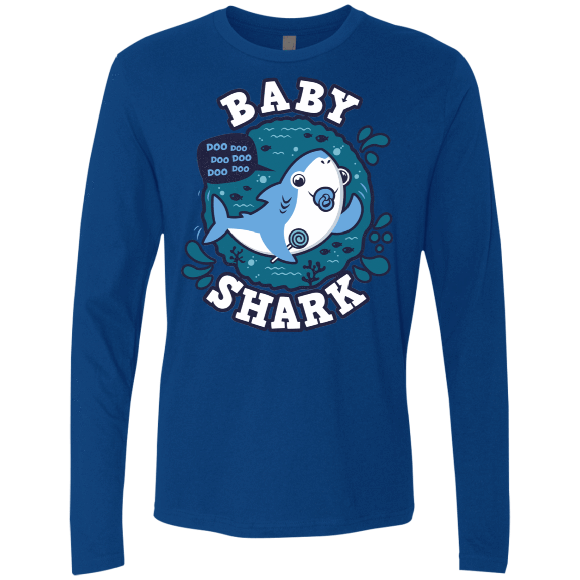T-Shirts Royal / S Shark Family trazo - Baby Boy chupete Men's Premium Long Sleeve