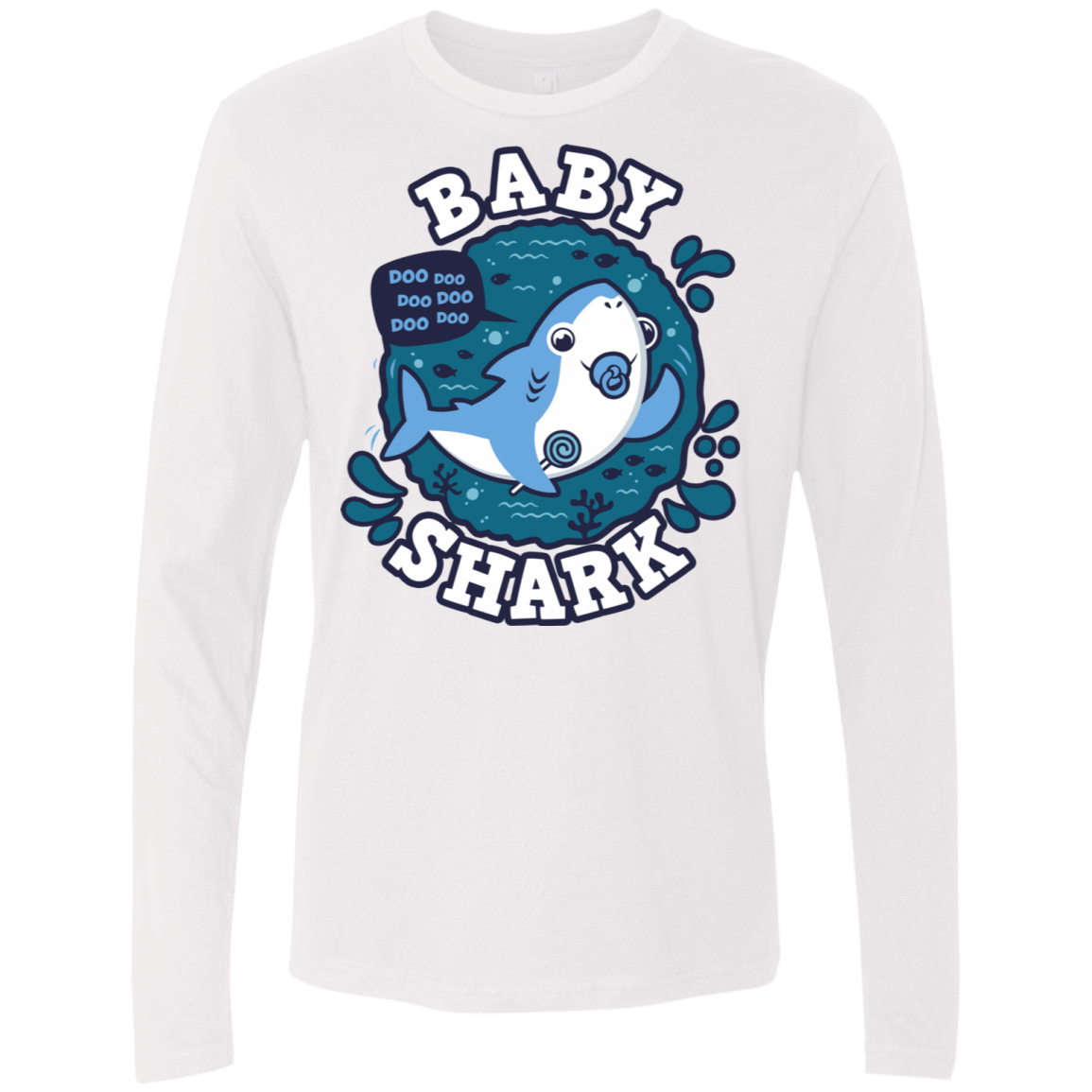 T-Shirts White / S Shark Family trazo - Baby Boy chupete Men's Premium Long Sleeve
