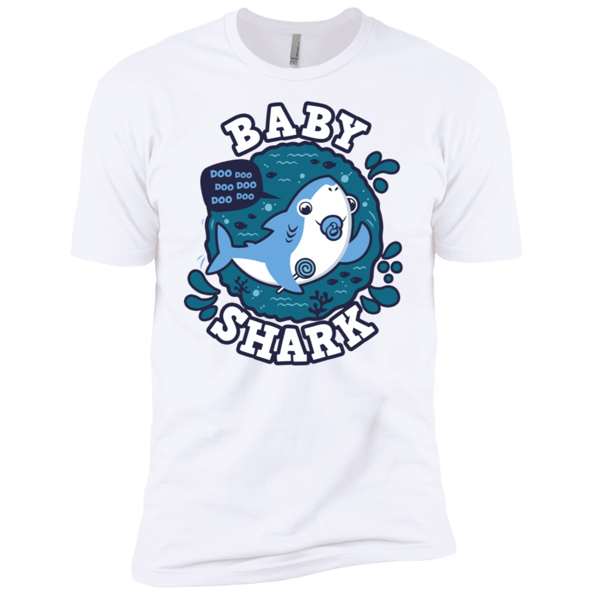 T-Shirts White / X-Small Shark Family trazo - Baby Boy chupete Men's Premium T-Shirt