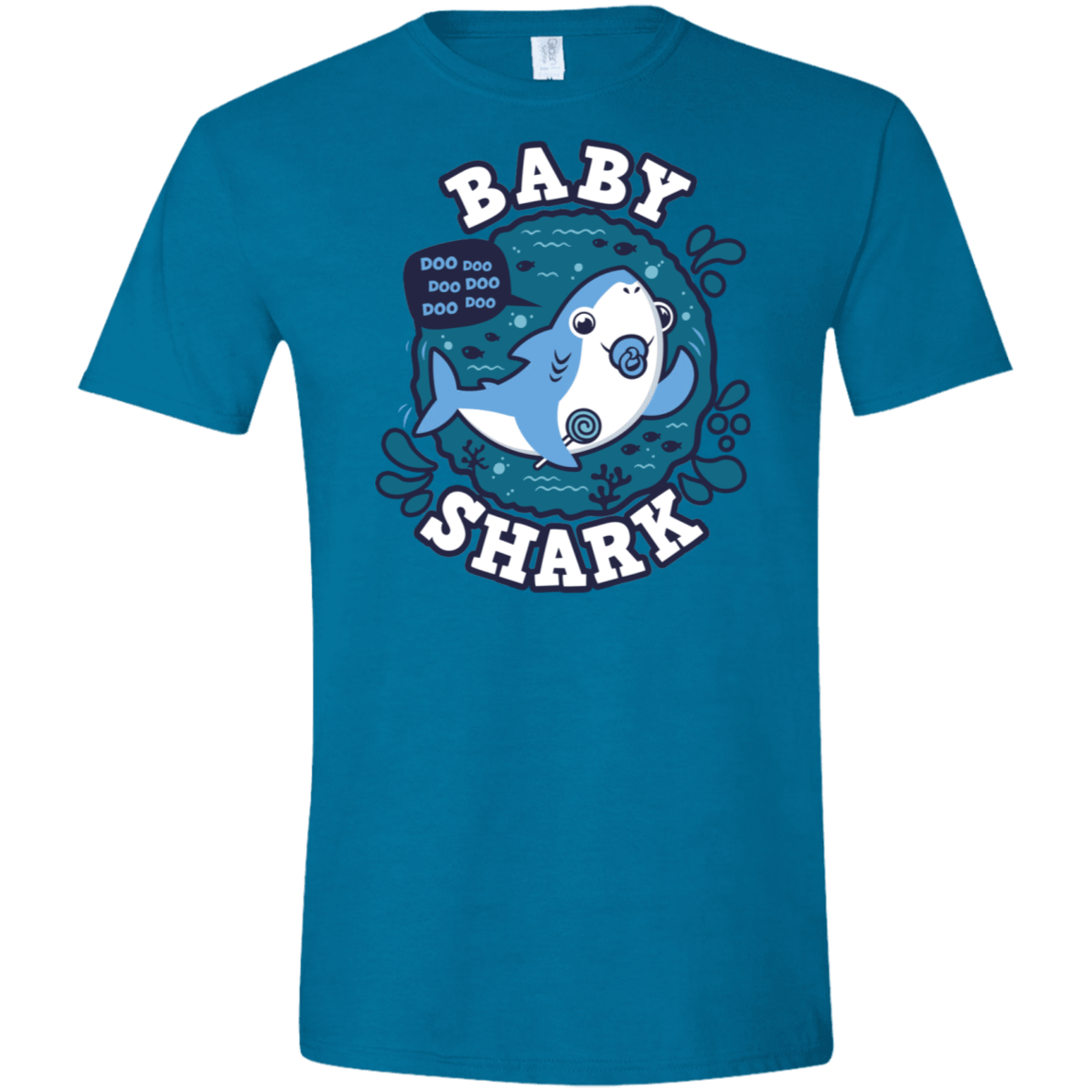 T-Shirts Antique Sapphire / S Shark Family trazo - Baby Boy chupete Men's Semi-Fitted Softstyle