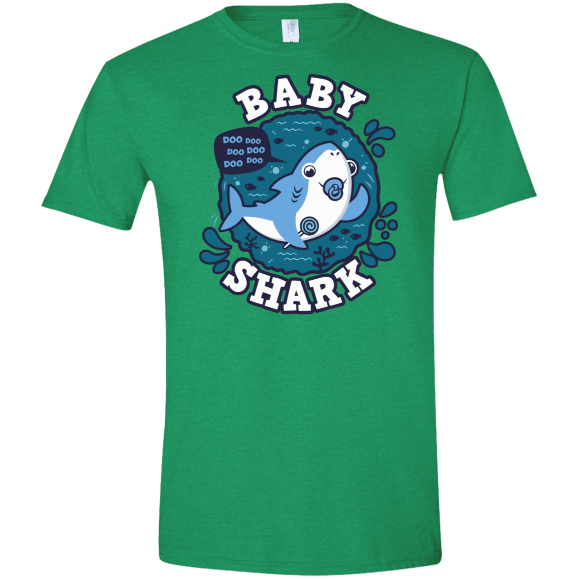 T-Shirts Heather Irish Green / S Shark Family trazo - Baby Boy chupete Men's Semi-Fitted Softstyle