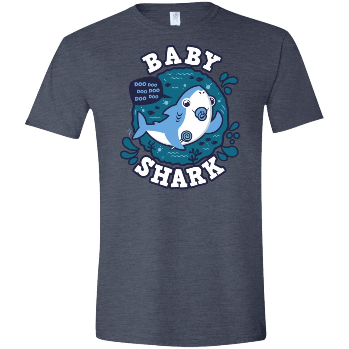 T-Shirts Heather Navy / S Shark Family trazo - Baby Boy chupete Men's Semi-Fitted Softstyle