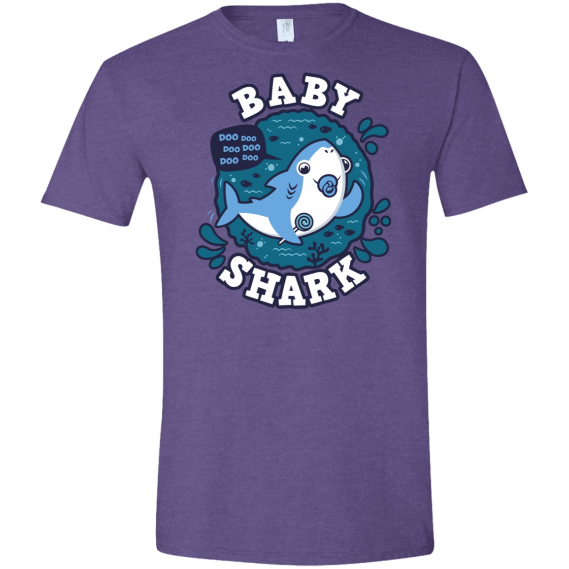 T-Shirts Heather Purple / S Shark Family trazo - Baby Boy chupete Men's Semi-Fitted Softstyle