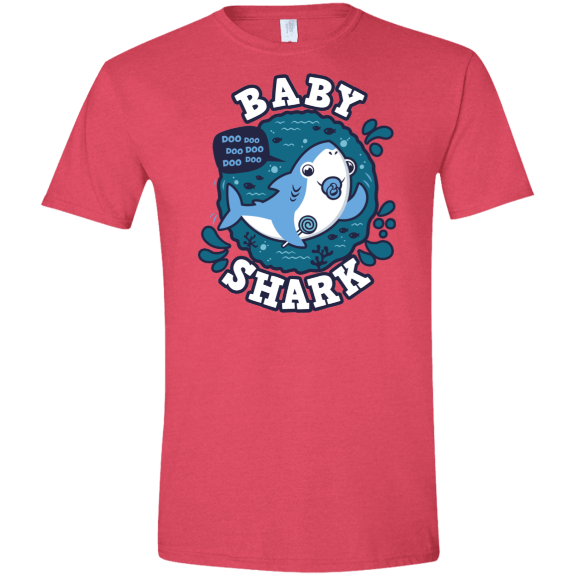 T-Shirts Heather Red / S Shark Family trazo - Baby Boy chupete Men's Semi-Fitted Softstyle