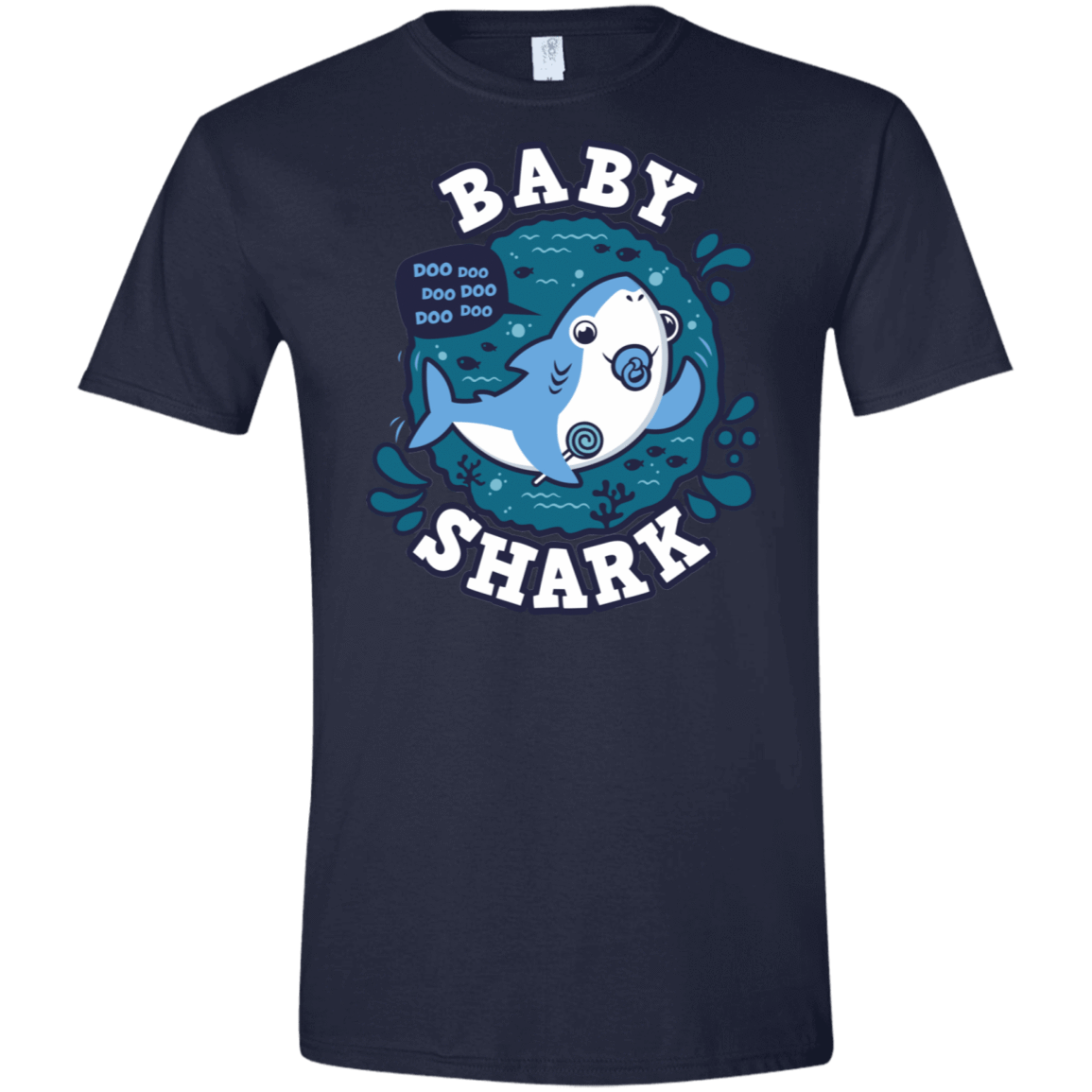 T-Shirts Navy / X-Small Shark Family trazo - Baby Boy chupete Men's Semi-Fitted Softstyle