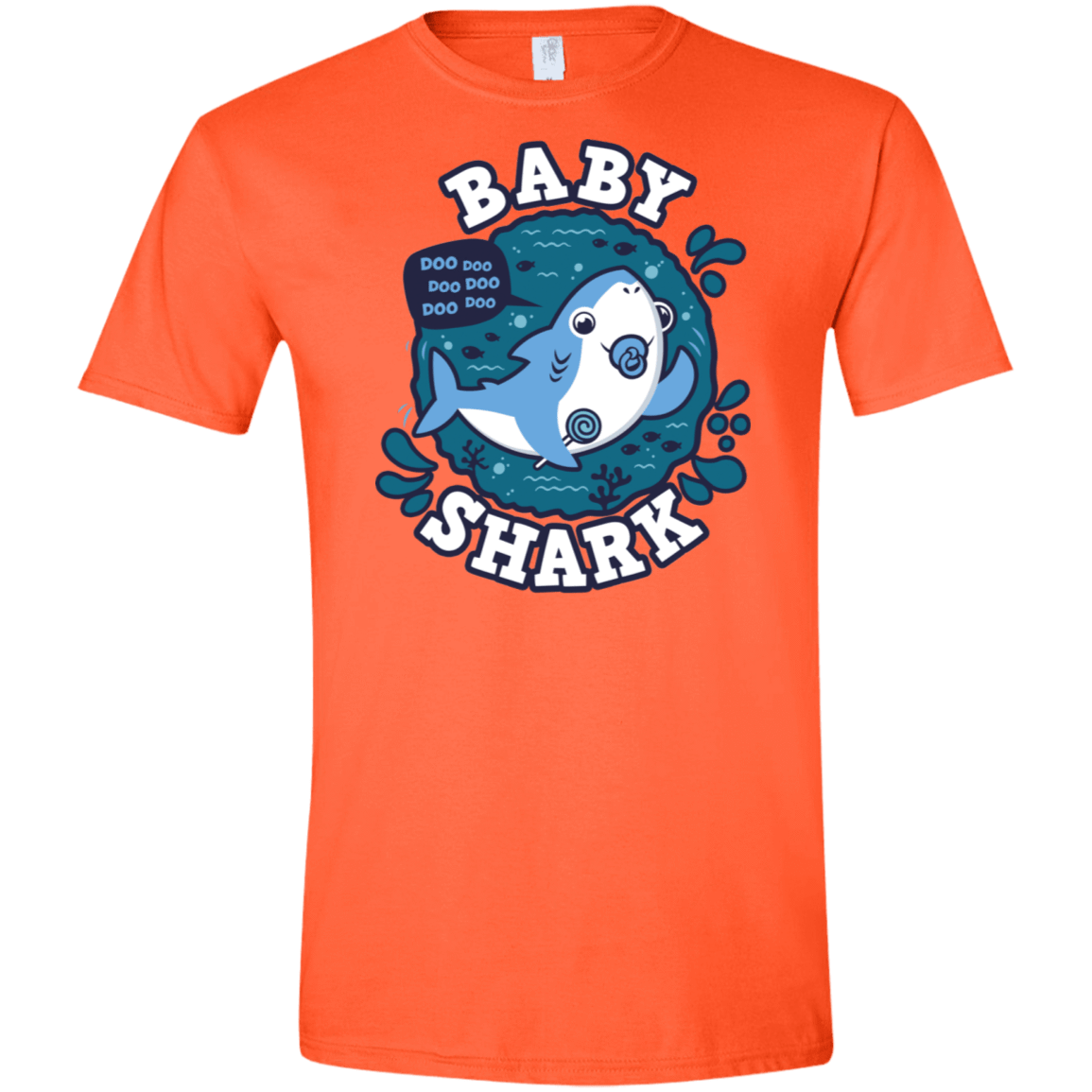 T-Shirts Orange / S Shark Family trazo - Baby Boy chupete Men's Semi-Fitted Softstyle