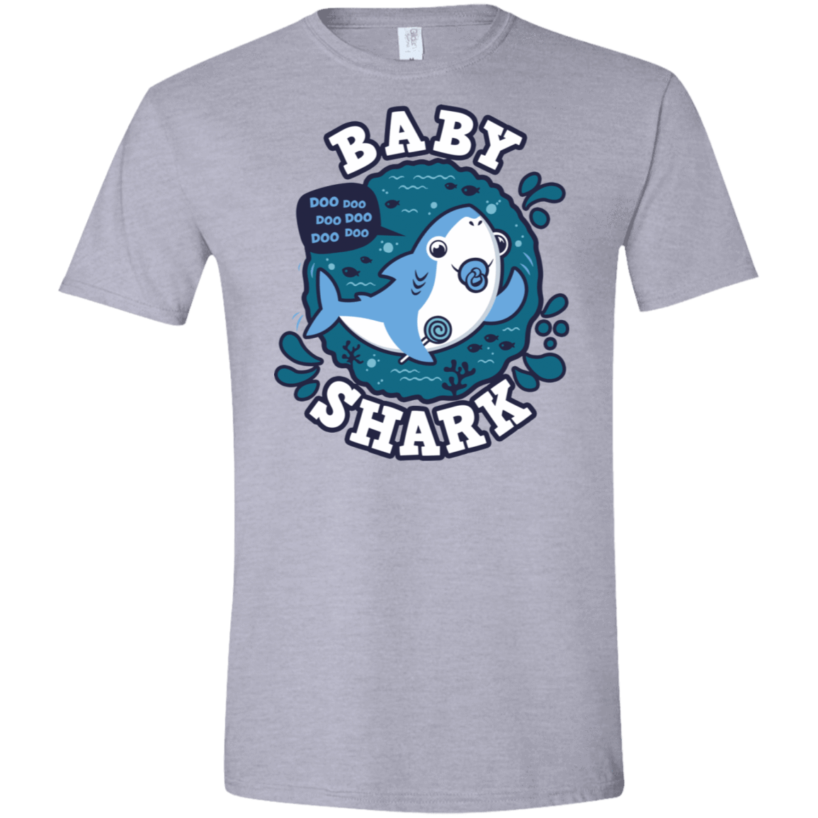 T-Shirts Sport Grey / X-Small Shark Family trazo - Baby Boy chupete Men's Semi-Fitted Softstyle