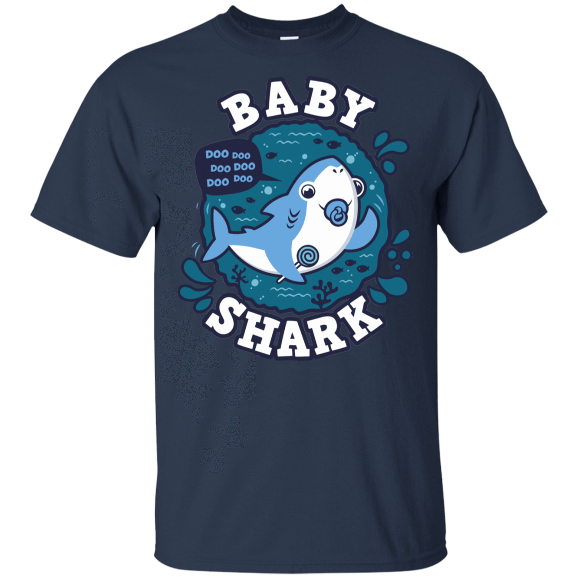 T-Shirts Navy / S Shark Family trazo - Baby Boy chupete T-Shirt