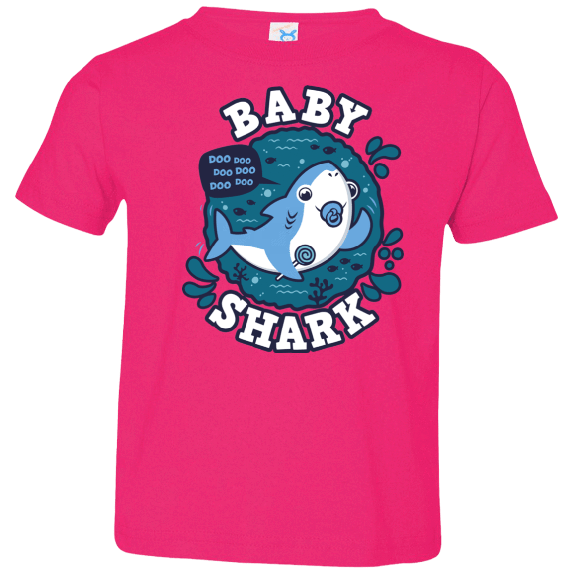 T-Shirts Hot Pink / 2T Shark Family trazo - Baby Boy chupete Toddler Premium T-Shirt
