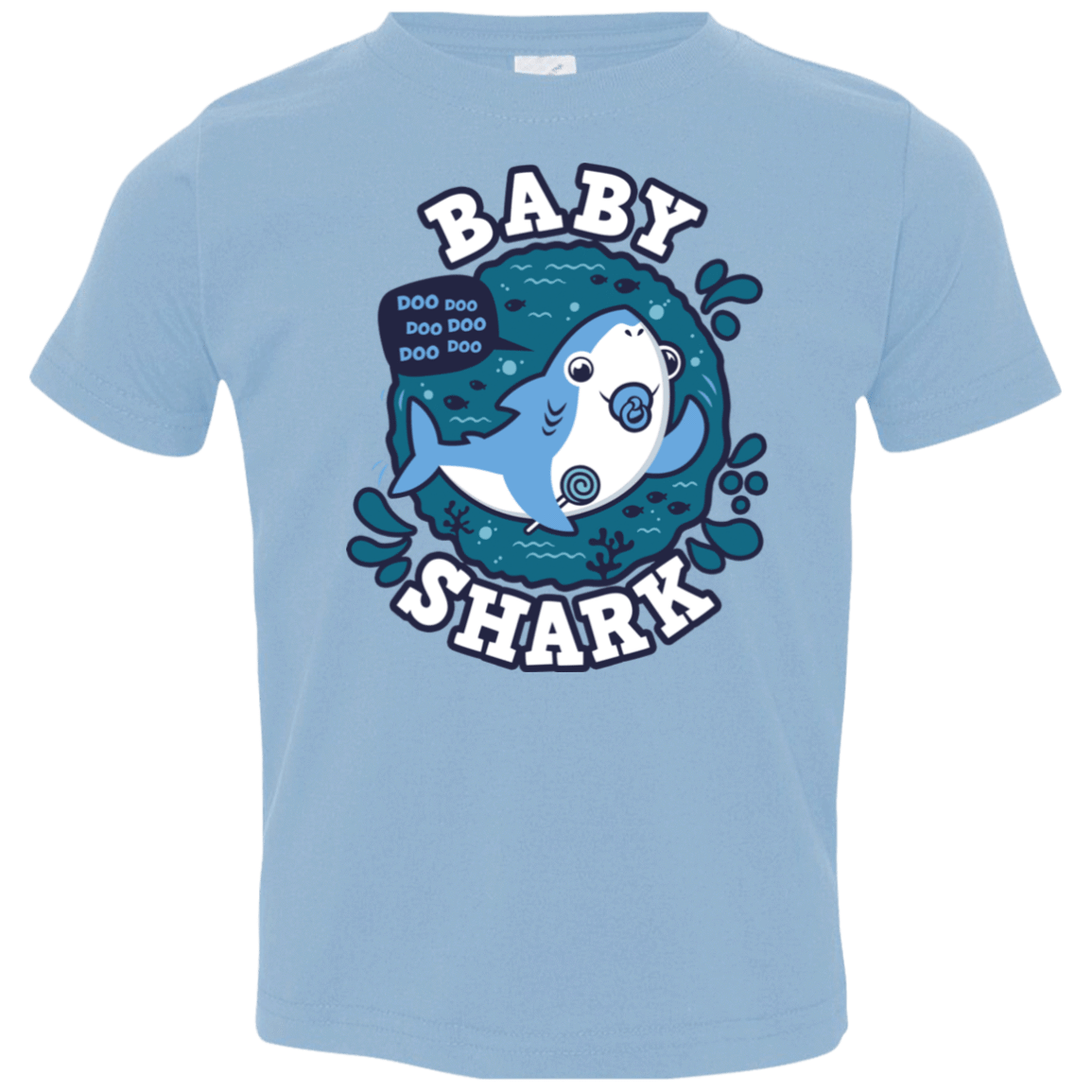 T-Shirts Light Blue / 2T Shark Family trazo - Baby Boy chupete Toddler Premium T-Shirt