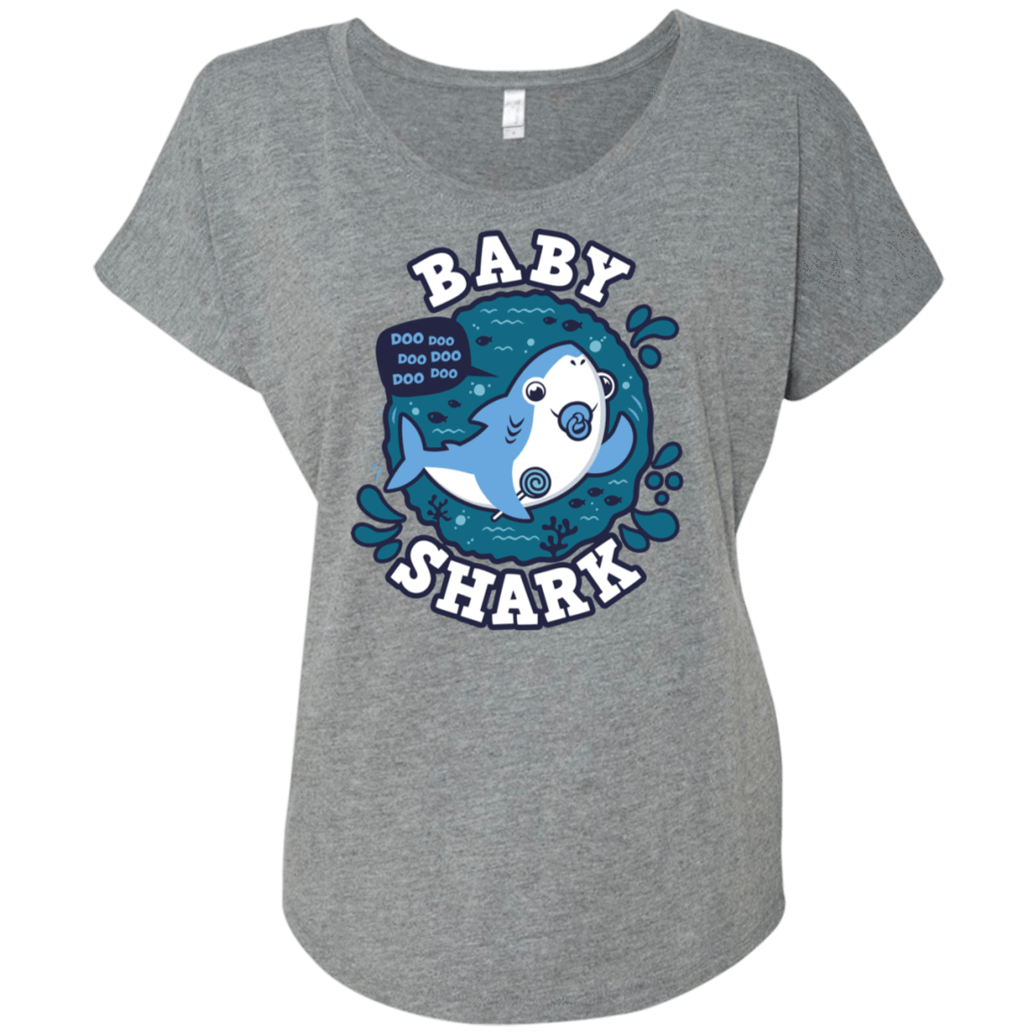 T-Shirts Premium Heather / X-Small Shark Family trazo - Baby Boy chupete Triblend Dolman Sleeve