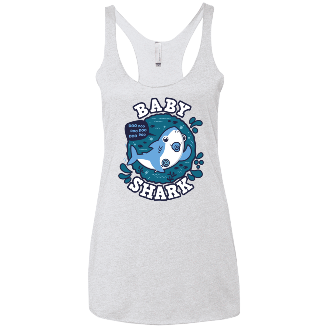 T-Shirts Heather White / X-Small Shark Family trazo - Baby Boy chupete Women's Triblend Racerback Tank