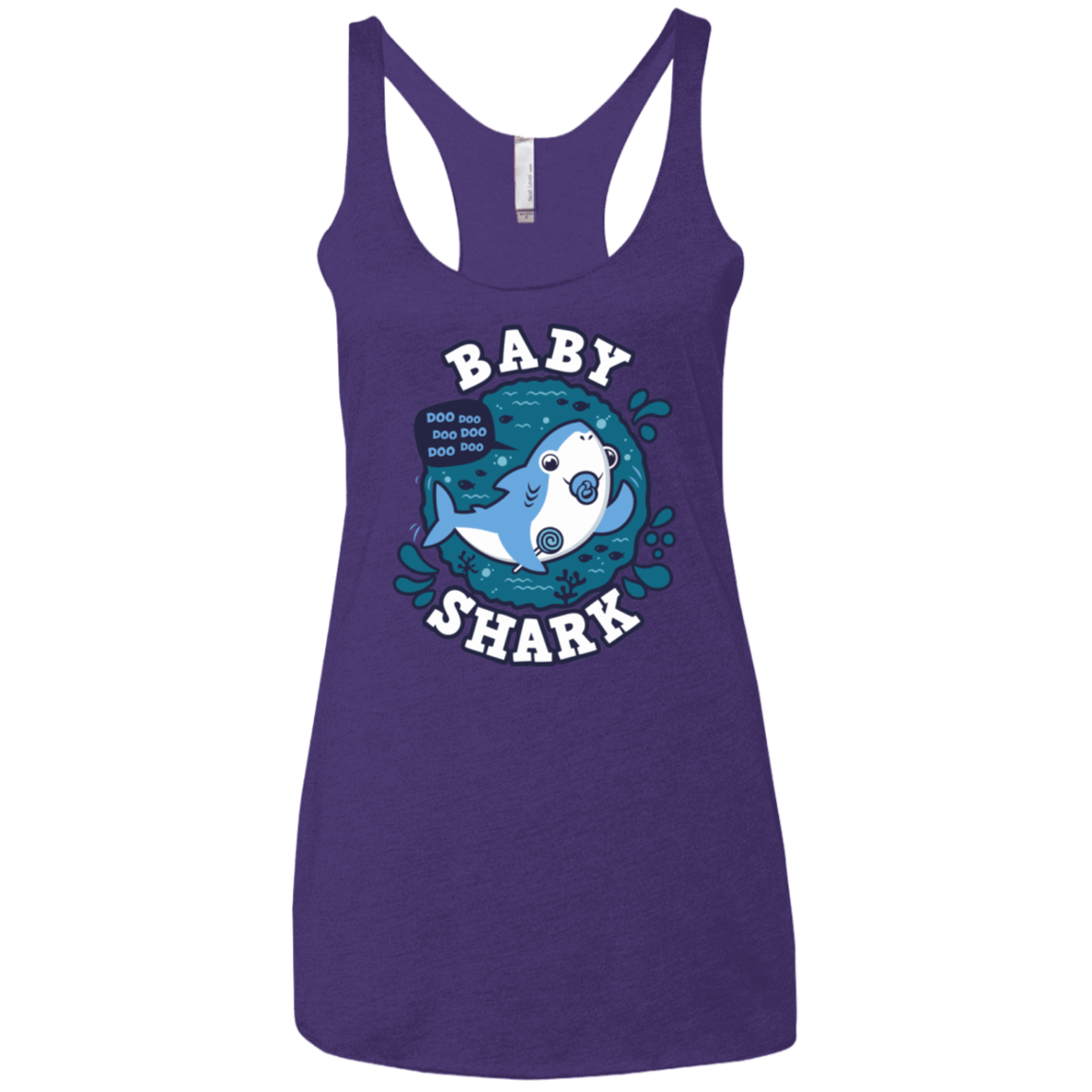 T-Shirts Purple Rush / X-Small Shark Family trazo - Baby Boy chupete Women's Triblend Racerback Tank