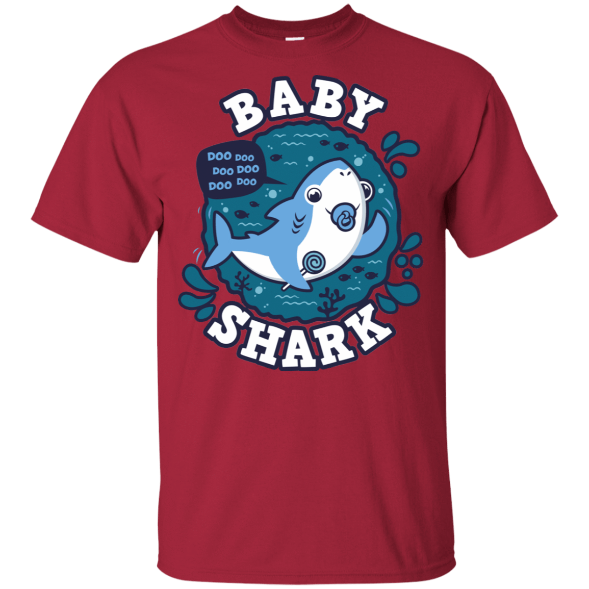 T-Shirts Cardinal / YXS Shark Family trazo - Baby Boy chupete Youth T-Shirt